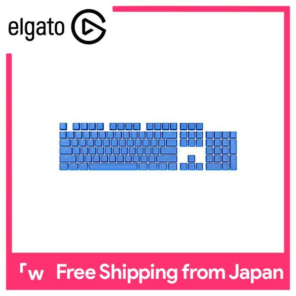 CORSAIR PBT DOUBLE-SHOT Replacement Color Keycap Set --Japanese 108 Keys, ELGATO Blue --CH-9911030-JP Singapore