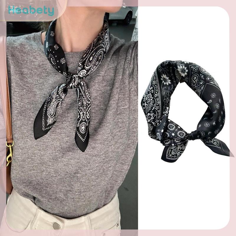 Heabety ผ้าพันคอผ้าไหมสี่เหลี่ยมผืนเล็กลายดอกไม้มะม่วงหิมพานต์ผ้าพันคอสไตล์ใหม่สำหรับผู้หญิงผ้าพันคอสไตล์ใหม่ของตกแต่งสายคล้องคอระดับไฮเอนด์ ราคา 47 บาท*ส่งฟรี