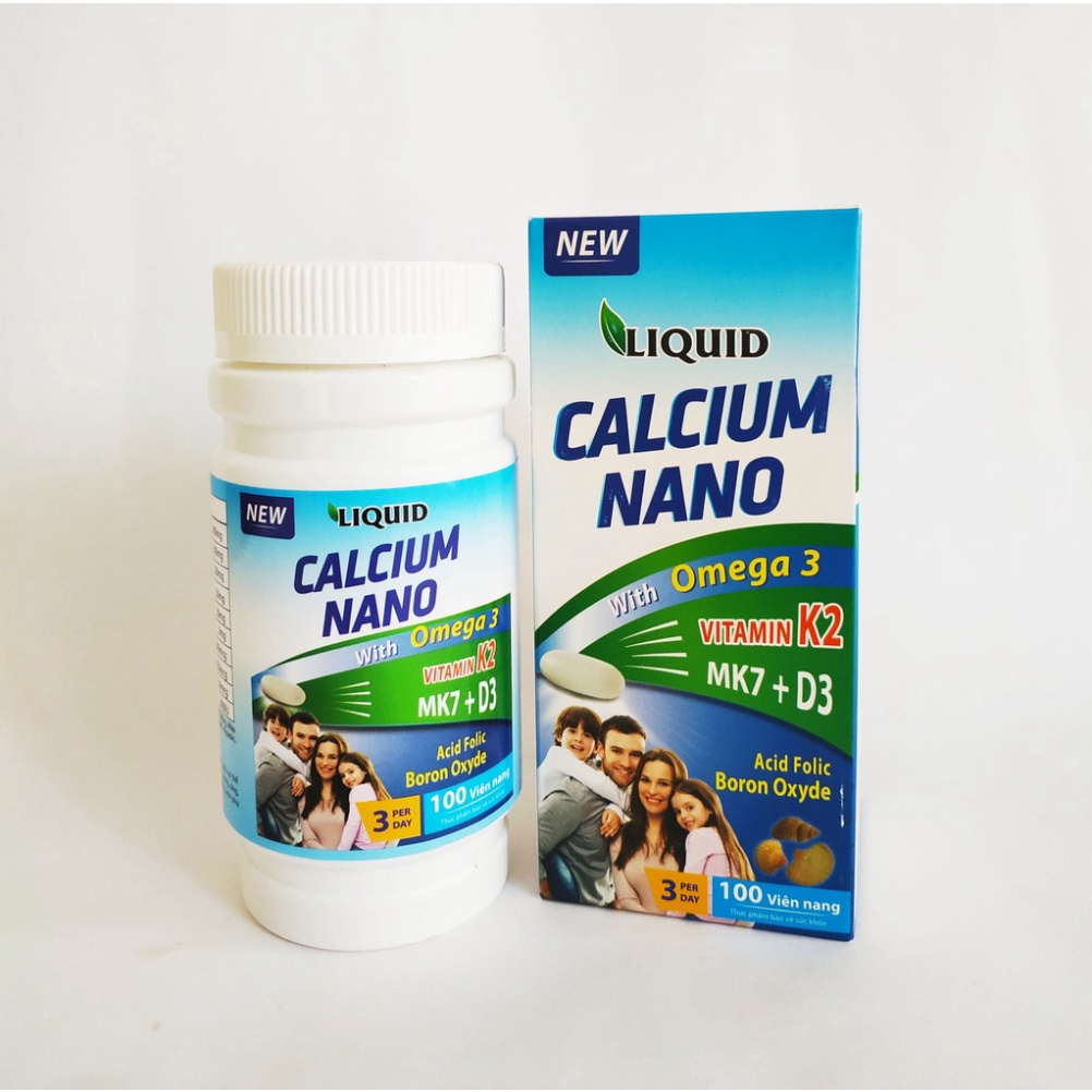 (100 viên) Liquid Calcium Nano With Omega 3 Mediphar Bổ Sung Canxi Nano D3 Vitamin K2 (Mk7) Omega 3