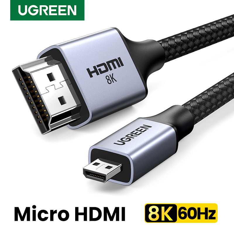 Original UGREEN Micro HDMI-Compatible to HD 8K/60Hz 4K/160Hz for GoPro Hero Raspberry Pi 4 Sony A6000 Nikon Zfc Action Micro HD 2.1 8K ราคา 570 บาท*ส่งฟรี