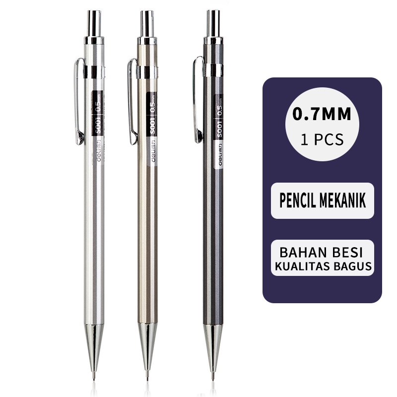 Pencil Mekanik - besi - 0.7/0.5mm/pensil mekanik/Pensil Mekanik Bahan Besi Kualitas Bagus-Ms.Pepeler