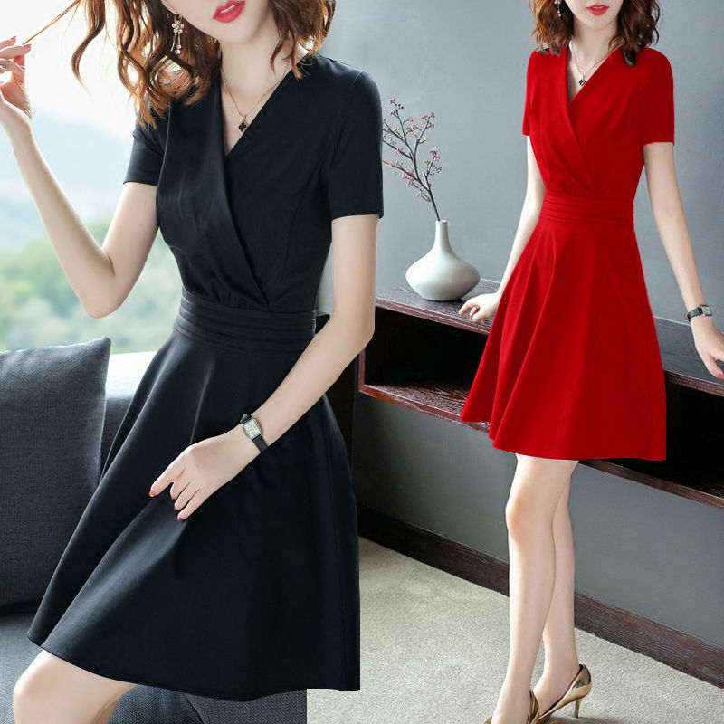 CHU MAN JIA   Đầm Nữ ĐầM đen váy đen nhỏ Đầm đen Đầm mùa hè mới 2024 cho nữ váy cá tính giảm béo ngắ