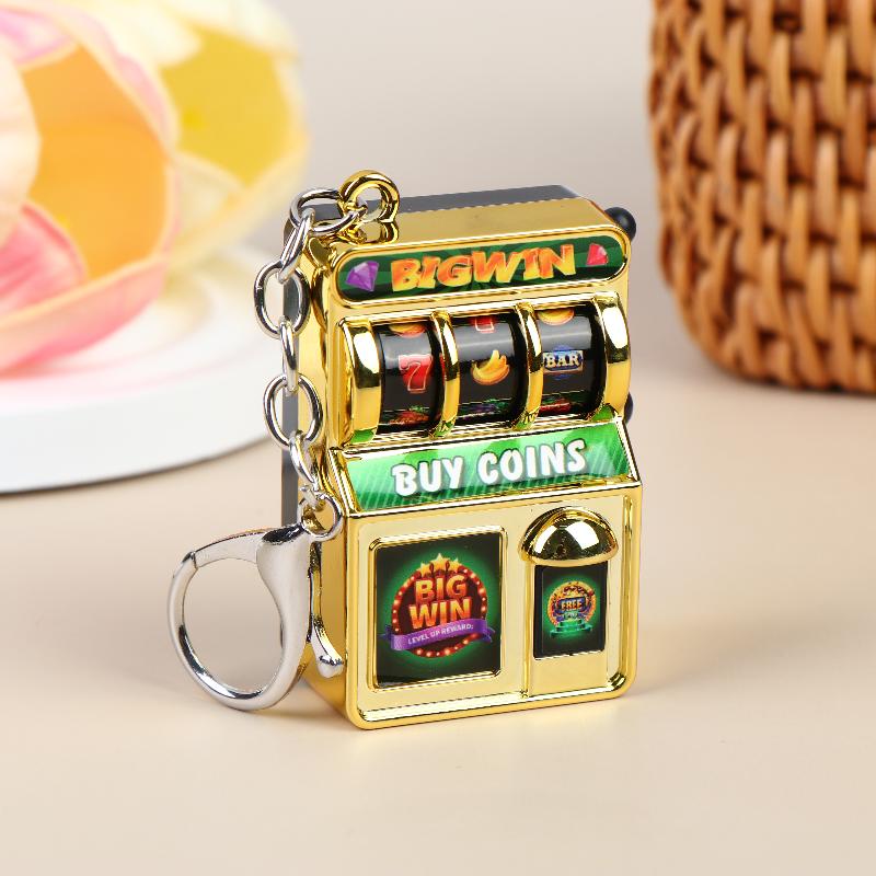 Jcika 1 3 5PCS may mắn jackpot Retro trò chơi máy xách tay mini trái cây Khe Máy Keychain Mặt dây chuyền người lớn túi quà tặng trang trí - 2
