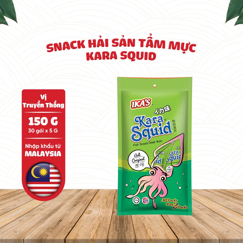 Snack Hải Sản Tẩm Mực Kara Squid Túi 30 gói 5g