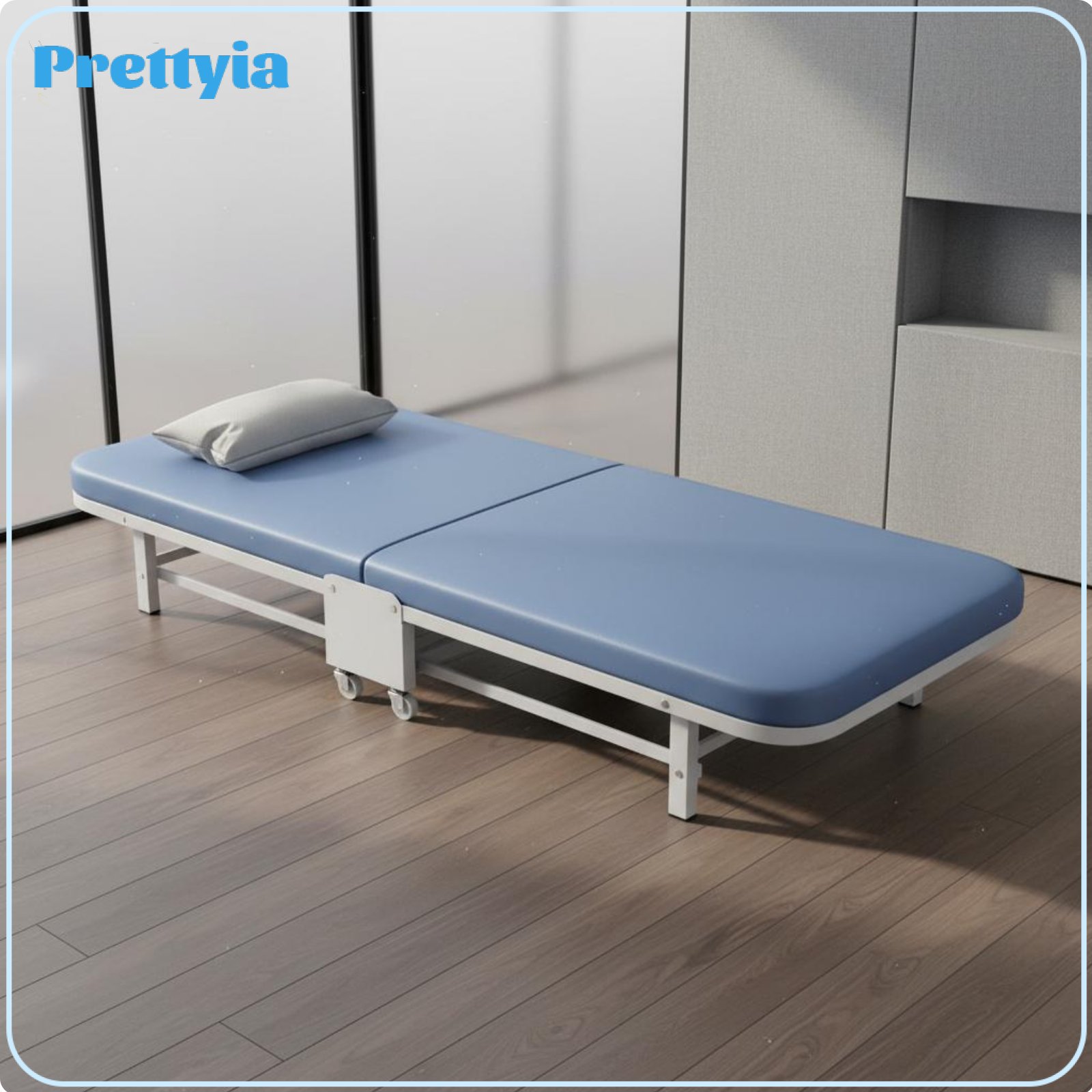 Prettyia Space Saving Folding Single Bed Easy Assembly Office Rest Bed Quick Setup Portable Sleeper Cot Sturdy Steel Frame for Guests, Living Room ราคา 12,399 บาท*ส่งฟรี