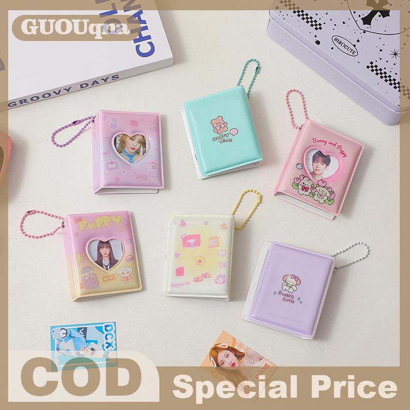  GUOUqna Mini Album ảnh PVC trong suốt Name Card Holder 32 Pockets Kpop thẻ chất kết dính Mini Idol hình ảnh thu thập cuốn sách 