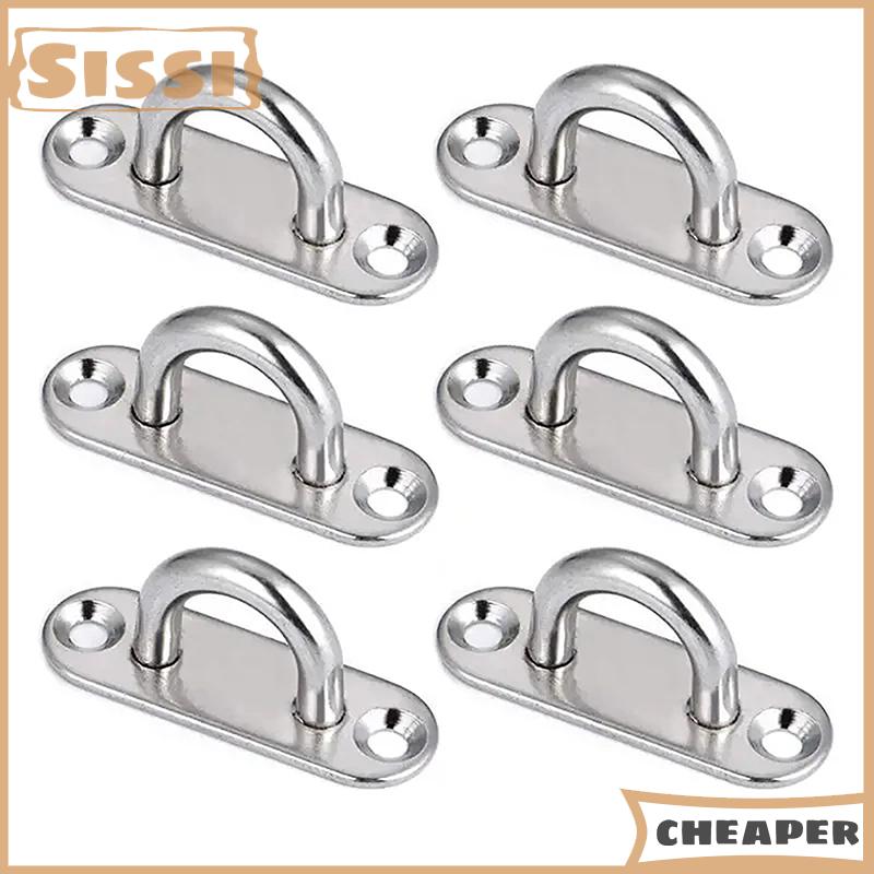 Sissi M5 6 8 móc móc tấm Mắt Heavy oblong Duty thép không gỉ Pad gắn tường U thuyền Trần móc vòng nhà để xe võng D hình dạng