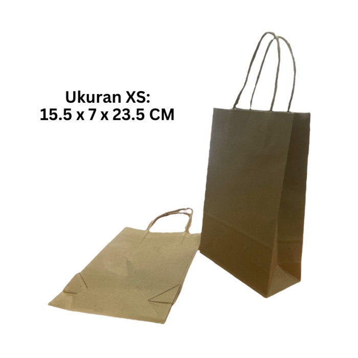 Paper Bag Coklat Polos Kantong Kertas Brown Craft 125 Gsm Tas Cokelat DSS