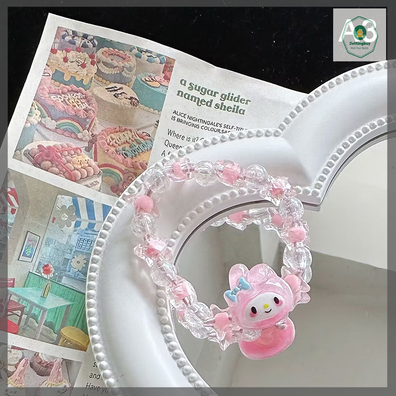 【Jettingbuy】vòng tay Kawaii đính cườm thời trang hoạt hình dễ thương bán chạy Quà Tặng mật ong Boudo