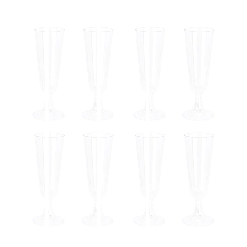 (SBMR) 24Pcs Disposable Champagne Glass Goblet Plastic Test Glass Champagne Glass Cocktail Glass 4.7Oz (150Ml)