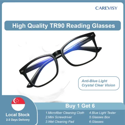 (Gift for parents) CAREVISY TR90 Reading Glasses Presbyopic Presbyopia Glasses Far Sighted Glasses Anti Blue Light Ray Spectacles for Adults Women C6029