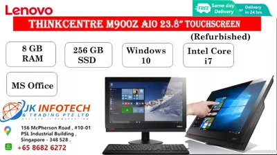 [Same Day Delivery or within 24 hrs Delivery ] Lenovo ThinkCentre AIO M900Z Computer | 23.8" FHD Display | 3.2 GHz Intel Core i7-6700 Quad-Core | 8GB Ram| 256GB SSD | DVD | FREE Keyboard and Mouse(Refurbished)