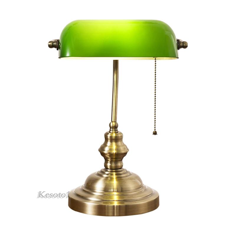Vintage Banker Lamp Plug in Fixture Bedside Table Lamp for Restaurant