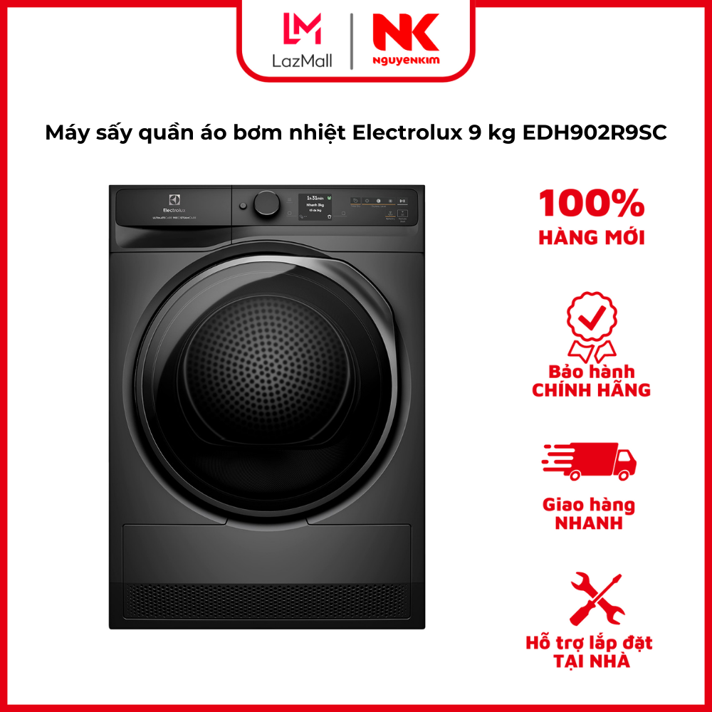 Máy sấy quần áo bơm nhiệt Electrolux 9 kg EDH902R9SC