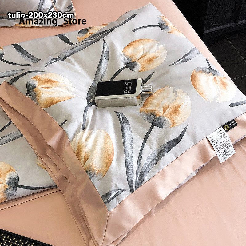 Amazing_Store Chenmi Craft Cool Cotton Blanket Set, Set of Four, Set of 60, Double sided Tencel Ribbon Printing, Washable, Set of Four ราคา 600 บาท*ส่งฟรี