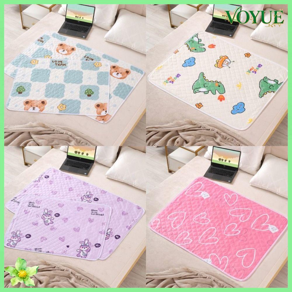 VOYUE Hoạt hình dễ thương Thảm lót nước tiểu cho bé Không thấm nước Thoáng khí Bộ đồ giường lót nước tiểu Mềm Vải Đệm lót ngủ cho bé Em bé