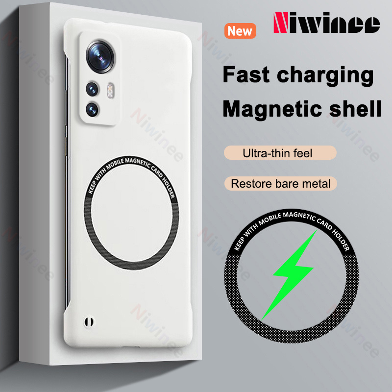 vỏ màu kẹo không khung cho Xiaomi mi 12/Xiaomi mi 12 PRO MAGSAFE sạc không dây Ốp lưng nhựa cứng chố