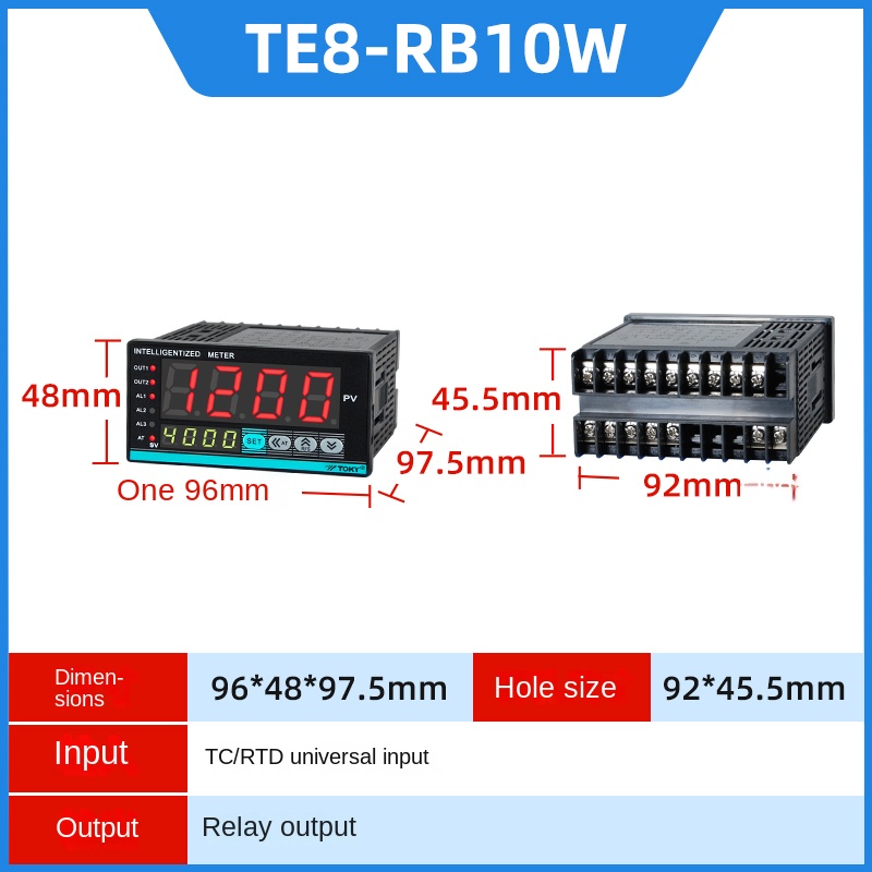 Bộ Điều Khiển Nhiệt Độ TE8-RB10W | Tùy Chọn Khác TE4/6/7/8/9-RB10W/SB10W/RC10W/DC18W/RC18W - TOKY | Phạm Vi Nhiệt Độ Tùy Chỉnh | Độ Ổn Định Cao