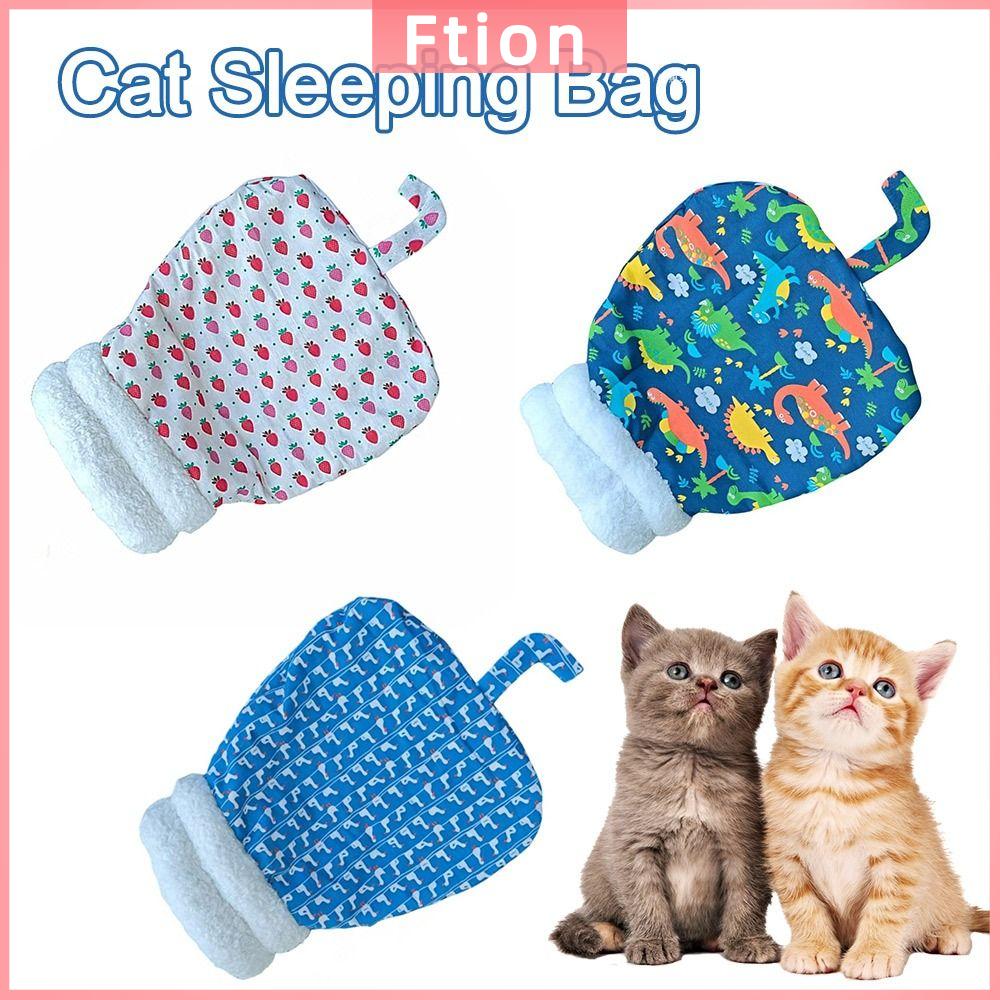 FTION Vải nhung lông Túi ngủ cho mèo Hoạt hình Dày Thảm tổ cho mèo Dễ thương Ấm áp mùa đông Giường hang cho mèo Đồ dùng cho thú cưng