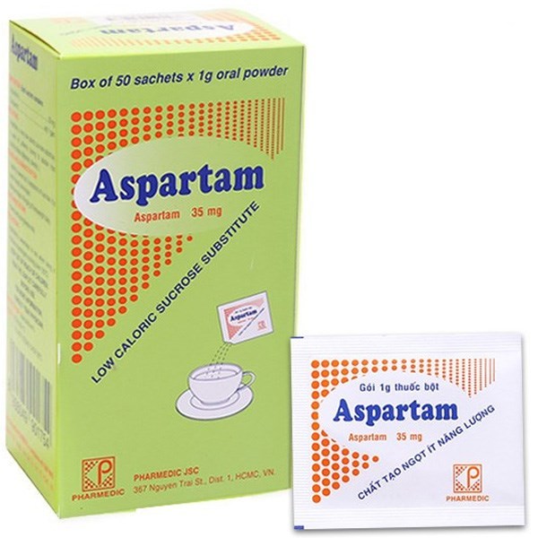 Aspartam Pharmedic tạo vị ngọt ít năng lượng dành cho người béo phì, tiểu đường (50 gói x 1g)