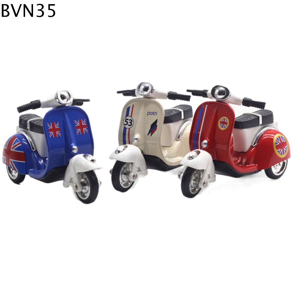BVN35 Thu nhỏ Mô hình xe máy Đúc khuôn Kéo lùi Xe máy mini Quà sinh nhật Đồ chơi xe Đồ chơi mô phỏng xe máy Bộ sưu tập