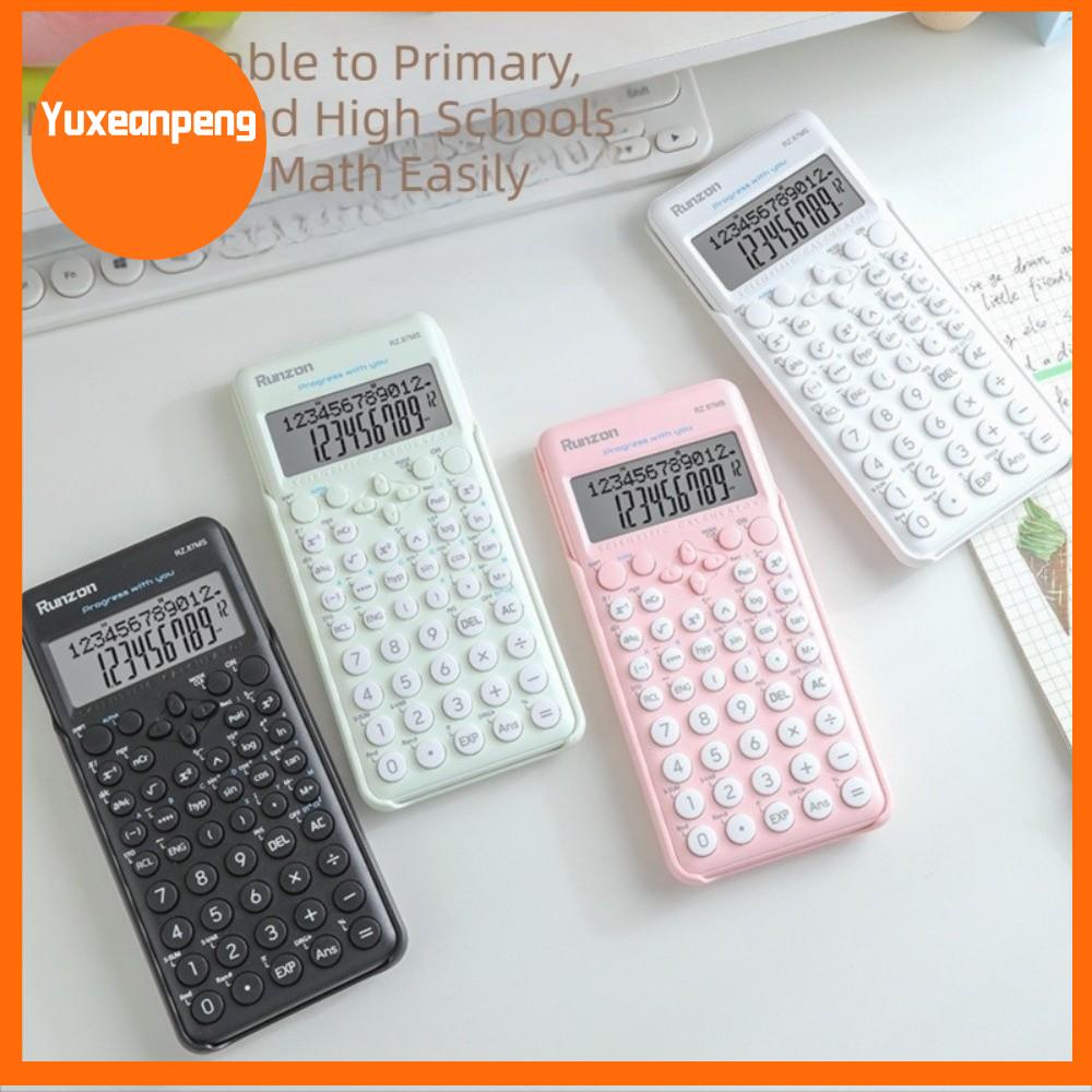 YUXEANPENG 240 chức năng Máy tính khoa học kỹ thuật Màn hình 12 chữ số 2 dòng Máy tính chức năng Di động Đa chức năng Máy tính hiển thị hai dòng dành cho sinh viên và giáo viên