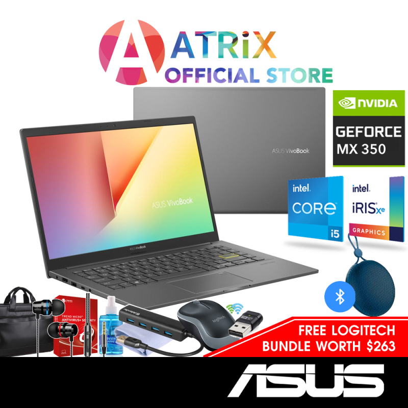 【Free MS Office】ASUS VivoBook 14 | K413EP-EB189T (Nvidia MX330) | 14 FHD IPS 1.4Kg | i5-1135G7 | 8GB DDR4 | 512GB PCIe SSD | MX330 Graphics | Win10 Home | 2Y Asus Warranty