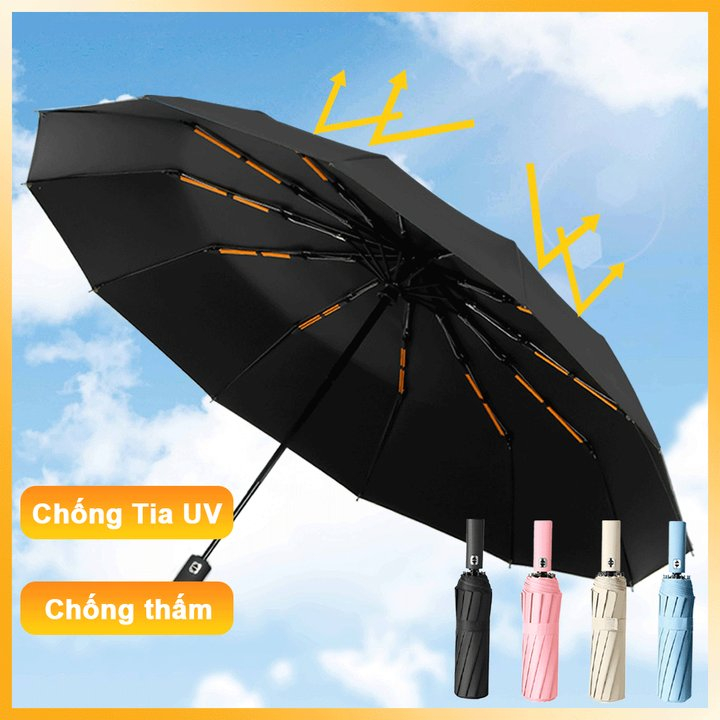 Dù Che Mưa Ô Che Nắng Gấp Gọn TỰ ĐỘNG 2 Chiều Dù Chống Nắng Cầm Tay 3 Lớp Chống Tia UV