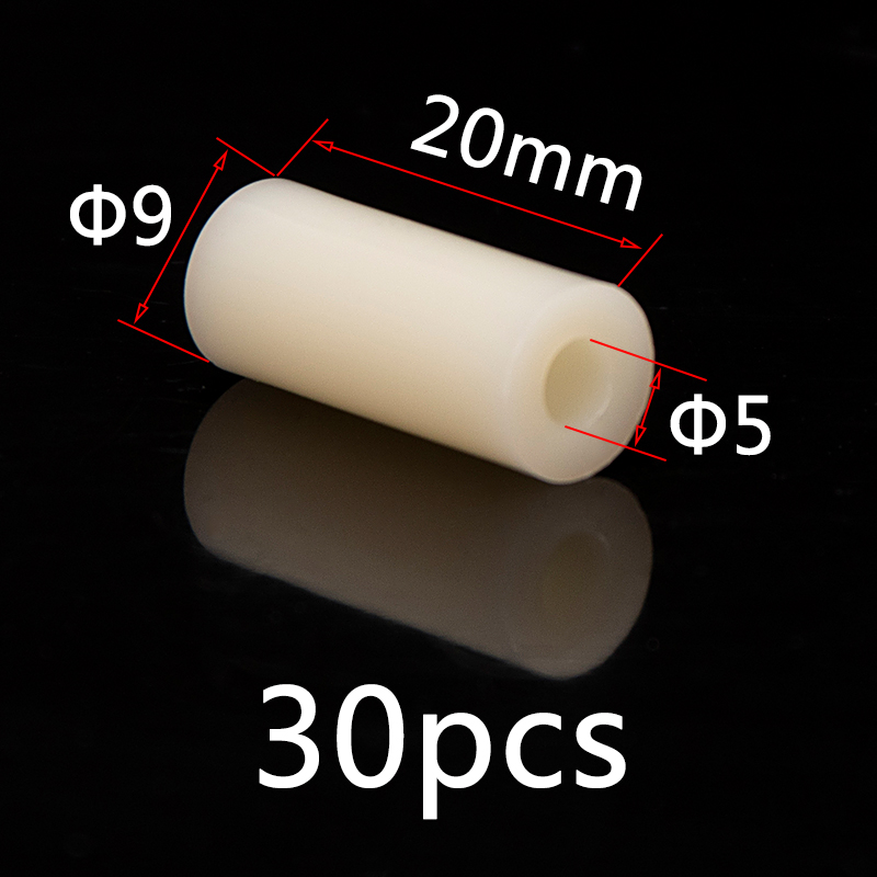 2mm-30mm mm mm Vòng rỗng standoff Vòng máy giặt nhựa bảng PCB bu lông ốc vít M4 Trắng Nylon ABS stan