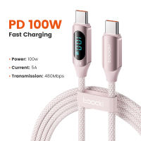 Toocki PD 100W USB C Cable with Digital Data Display 5A Fast Charging USB Type C Cable for Xiaomi Samsung Huawei Vivo