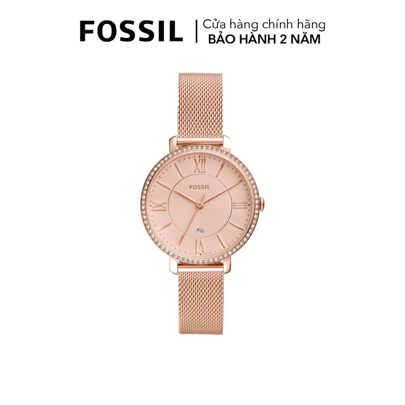 Đồng hồ nữ Fossil Jacqueline dây kim loại, mặt 36 MM, màu vàng hồng, ES4628