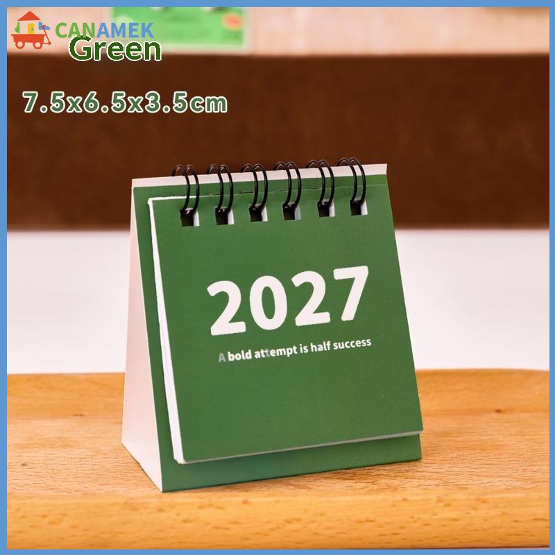 CANAMEK Lịch bàn hàng tháng 2027 phong cách tối giản cổ điển với ghi chú ghi nhớ trống cho kế hoạch lịch trình văn phòng tại nhà