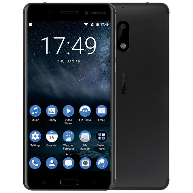 Nokia 6 Android สมาร์ทโฟนเต็มจอ Dual SIM 4G สีดำ 4 + 64G โทรศัพท์อาวุโส Nokia 6 โทรศัพท์ราคาถูก ราคา 1,500 บาท*ส่งฟรี