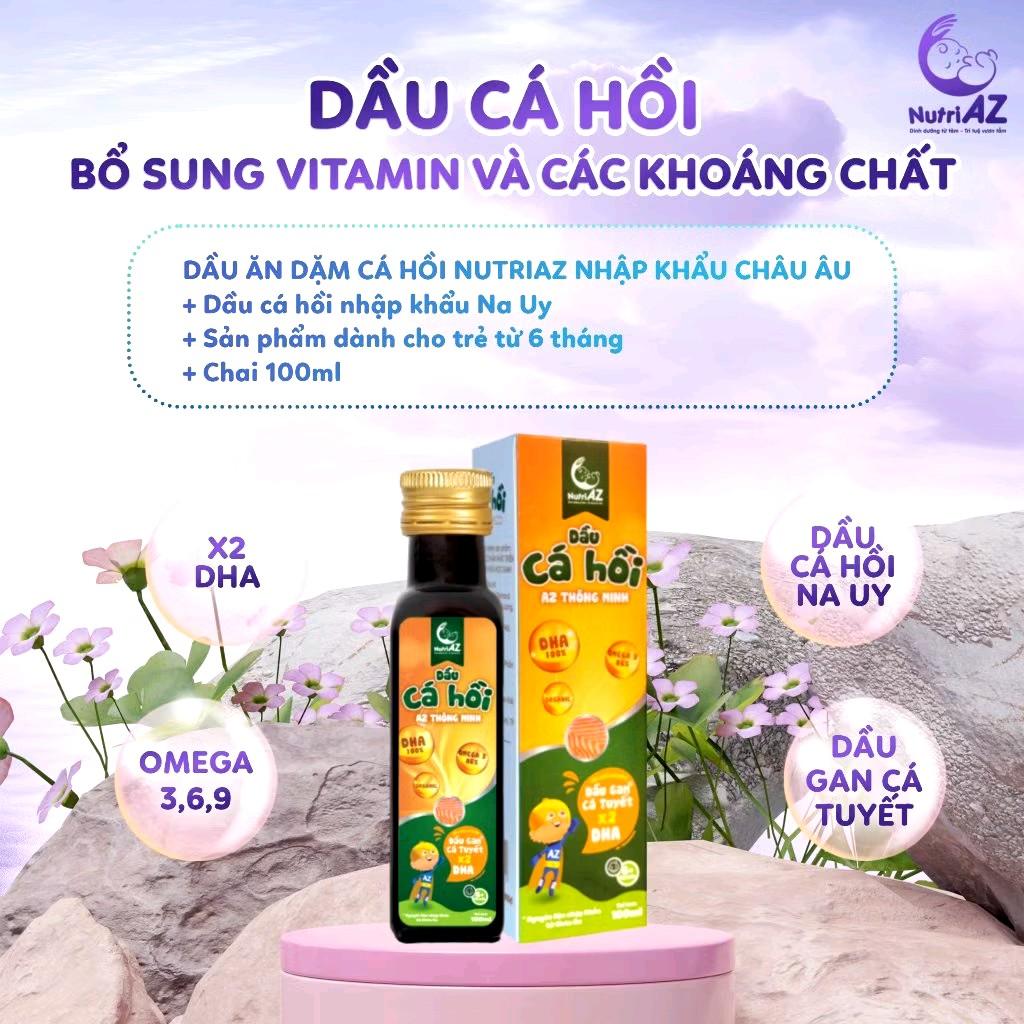 Dầu Cá Hồi Oliu Chiên Xào 100ml NutriAZ dùng nêm trực tiếp và chiên xào cho bé từ 6 tháng