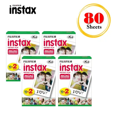 Fujifilm Instax Mini Plain Film 80 Sheets / Instax Film 4 Twin Boxes for Instax Camera mini 7s mini 8 9 mini 25 mini 50s mini 90 SP 1 2 Printer