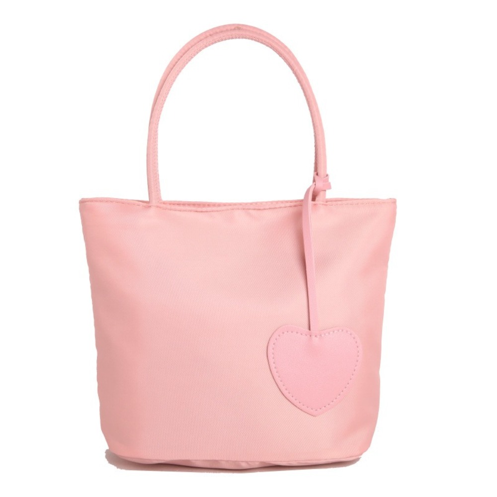 SRAITH Phong cách Hàn Quốc Túi Tote bằng Nylon Màu đơn sắc Có  Dây Chuyền Hình Trái Tim Túi đeo vai vải Oxford Nhẹ Dung lượng lớn Túi đeo nách Các cô gái - 2