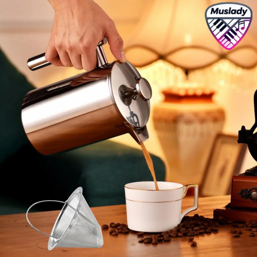 MUSLADY สแตนเลสแบบตะกร้ากรองกาแฟแบบดริปชาฟรีกระดาษกรองกาแฟ ราคา 843 บาท*ส่งฟรี