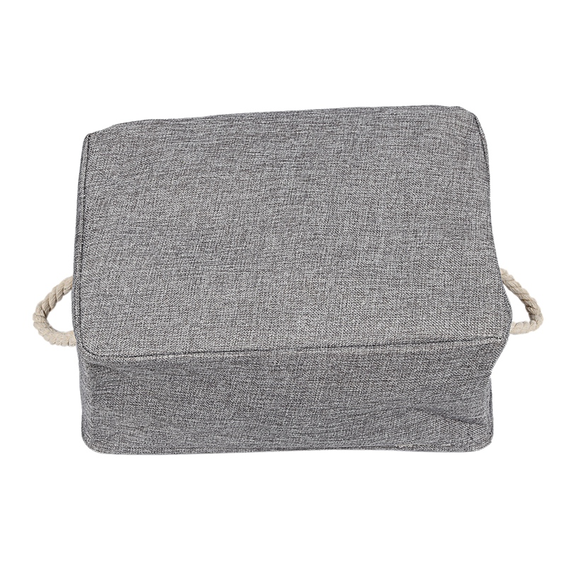 Foldable Storage Basket with Strong Cotton Rope Handle,Collapsible Storage Bins Set Works As Baby Storage,Toy Storage,Nursery Baskets Grey 3Pack