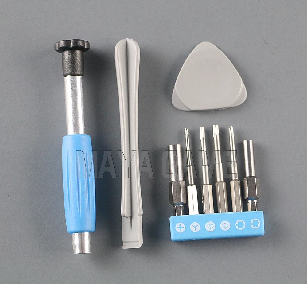 Bộ mở khóa Ốp Bộ Tuốc nơ vít màu xanh dương Giao hàng miễn phí tốt nhất Bộ công cụ sửa chữa tuốc nơ vít ba cánh đầy đủ cho Nintendo Switch/ SNES/ DS/3dsxl/PSP
