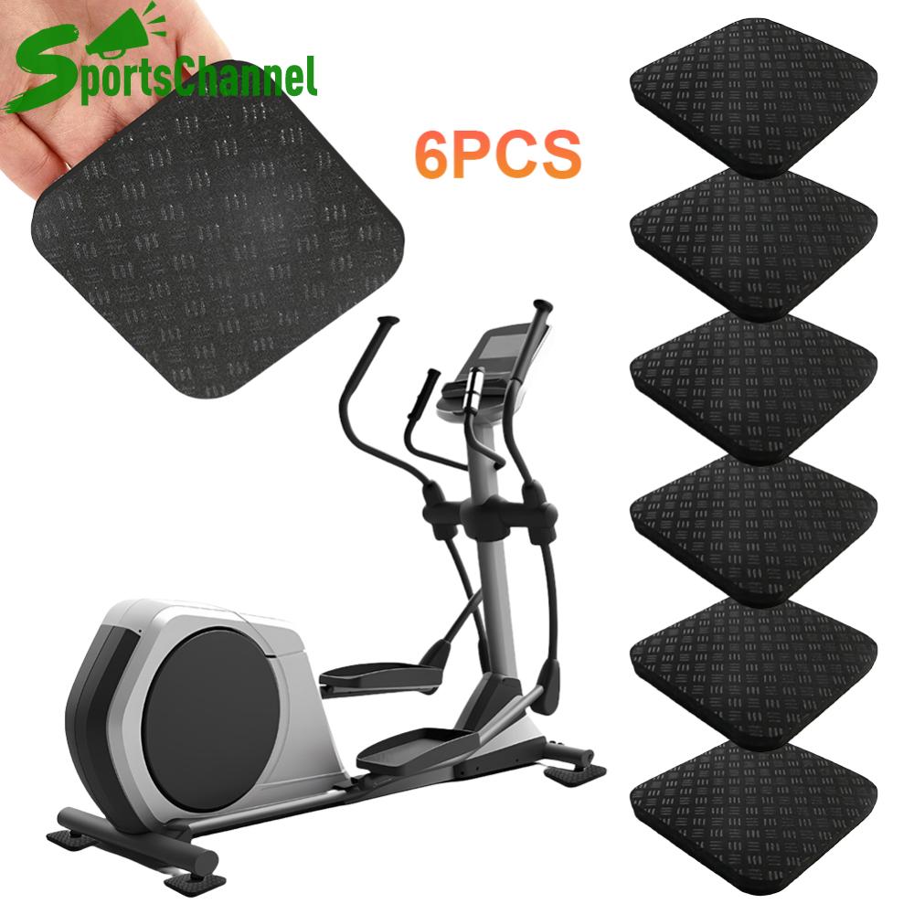 6Pcs Silicone Máy Chạy Bộ Thảm Máy Chạy Bộ Miếng Đệm Đa Năng Thiết Bị Tập Thể Dục Thảm Cho Gỗ Cứng Thảm Sàn Bảo Vệ