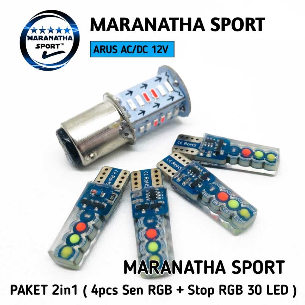 Promo Package of 4 (Pcs) Rgb Turn Signal Lights Jelly Blinker Plus Rgb Stop Lights 30 Eyelets for All Motorcycles Harga 22,000 rupiah*Gratis Ongkir