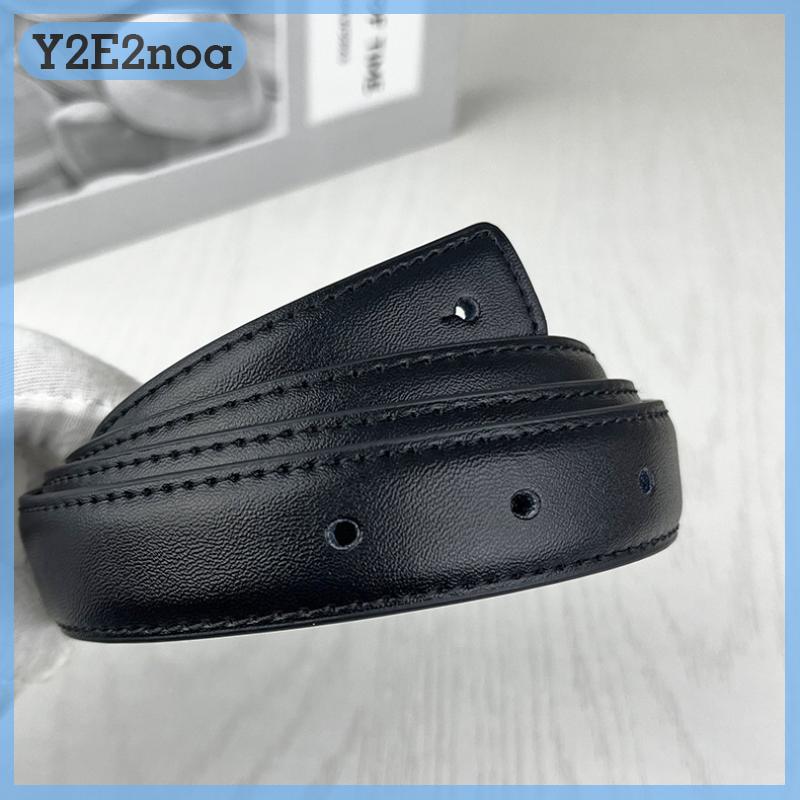 Y2E2noa Tự động khóa thắt lưng không có khóa vành đai cơ thể mà không cần khóa đen nâu PU Dây đeo da jeans vành đai mỏng