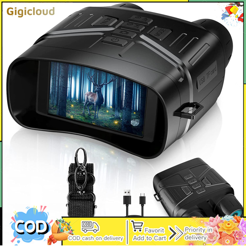 กล้องถ่ายรูป กล้องดิจิตอลมิลเลอร์เลส และอุปกรณ์ถ่ายภาพ Gigicloud Nv4000 4k Night Vision กล้องส่องทางไกล 3 นิ้วหน้าจอขนาดใหญ่ 5X ซูมดิจิตอลอินฟราเรด Night Vision Goggles ราคา 8,980 บาท*ส่งฟรี