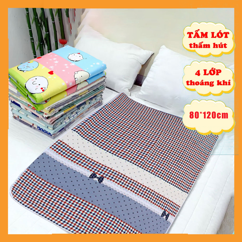 Thảm lót chống thấm 3 lớp TPU thoáng khí cho trẻ nhỏ và người già