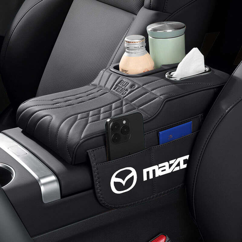เบาะที่วางแขนรถยนต์มี2ที่วางแก้วและกล่องทิชชู่และกระเป๋าด้านข้างที่เท้าแขนที่พักข้อศอกฝาครอบแผ่นเพิ่มความสูงสำหรับ Mazda 3 2 5 CX3 RX8 BT50 323 CX30 RX7 CX7 NX5ที่ได้ CX9การตกแต่งภายในรถ FastFit Auto ราคา 2,326 บาท*ส่งฟรี