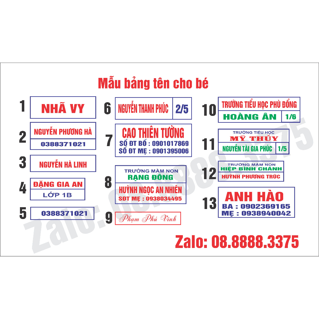 Bảng tên cho bé phù hiệu - bảng tên học sinh bằng keo ủi dán chuẩn trường học in theo yêu cầu-[GIAO 