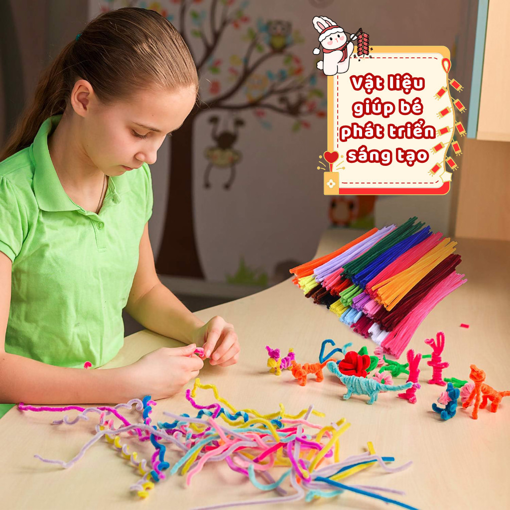   Hàng loại 1  Set 100 Sợi Kẽm Nhung Làm Đồ Handmade,TrangTrí Tết Decor Kẽm Nhunh Làm Bó Hoa 30cmx0.8cm 