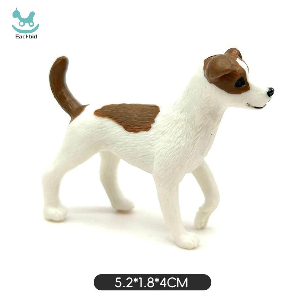 Eachbid Miniature Dog Model Hand Painted Detailed Sculpture Desk Home Decor Shelf Kids Animal Lovers Collectors Educational Figurine Toy Animal Collection