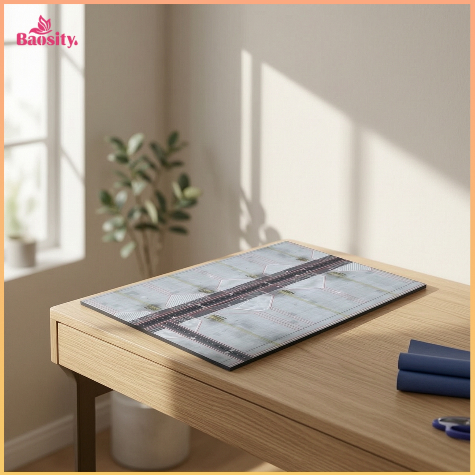 Baosity Wooden Airport Apron Display Board Printed Aircraft Display Base Rectangular for Collectors, Desk, Shelf ราคา 3,816 บาท*ส่งฟรี