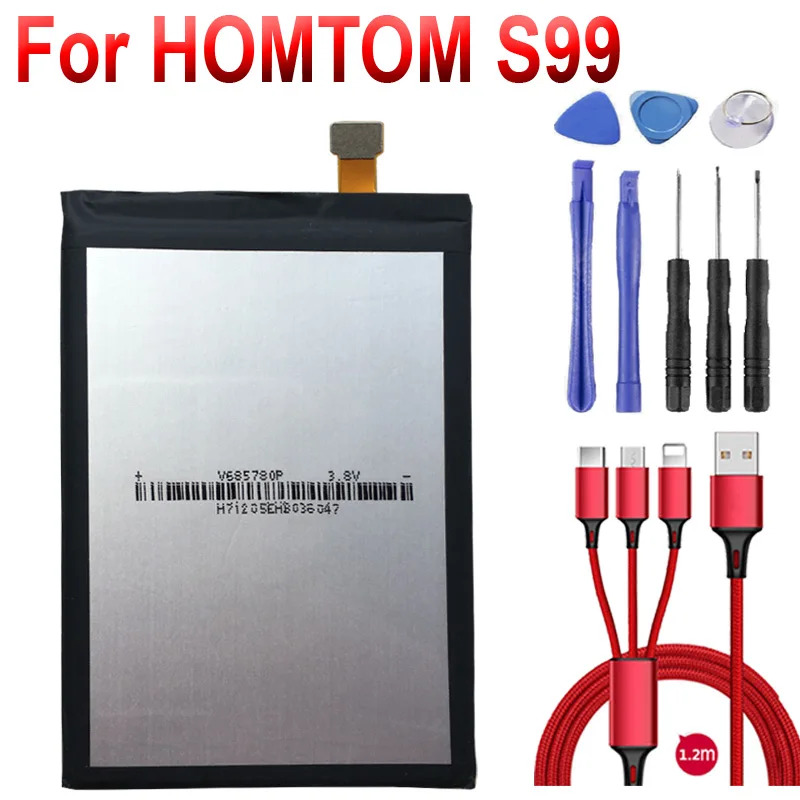 New brand 6200mAh S99 Good Quality Smart Phone Batteries For HOMTOM S99 Battery A cell ราคา 552 บาท*ส่งฟรี
